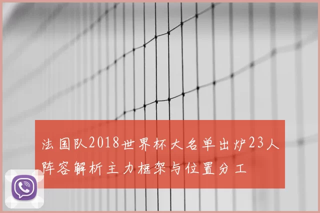 法国队2018世界杯大名单出炉23人阵容解析主力框架与位置分工